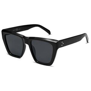 Fashion Oversized Square Polarized Sunglasses , Black